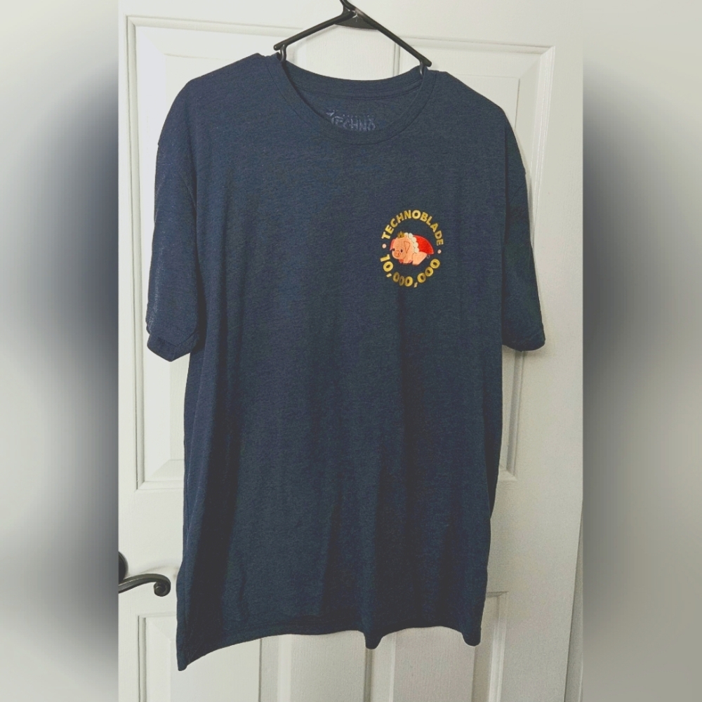 Navy blue Technoblade 10 million subs tee
